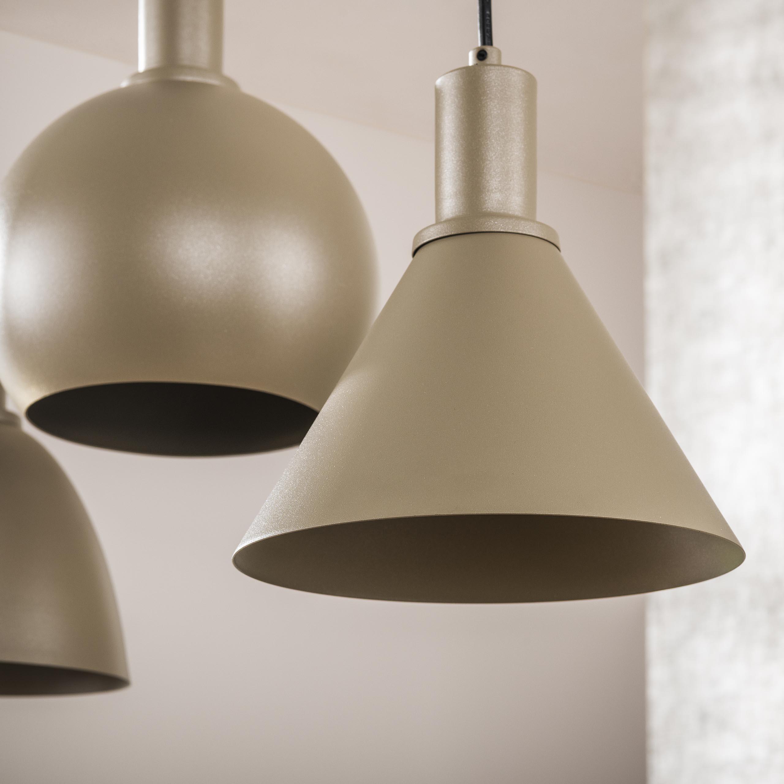 Metalora 5-lichts - Beige hanglamp