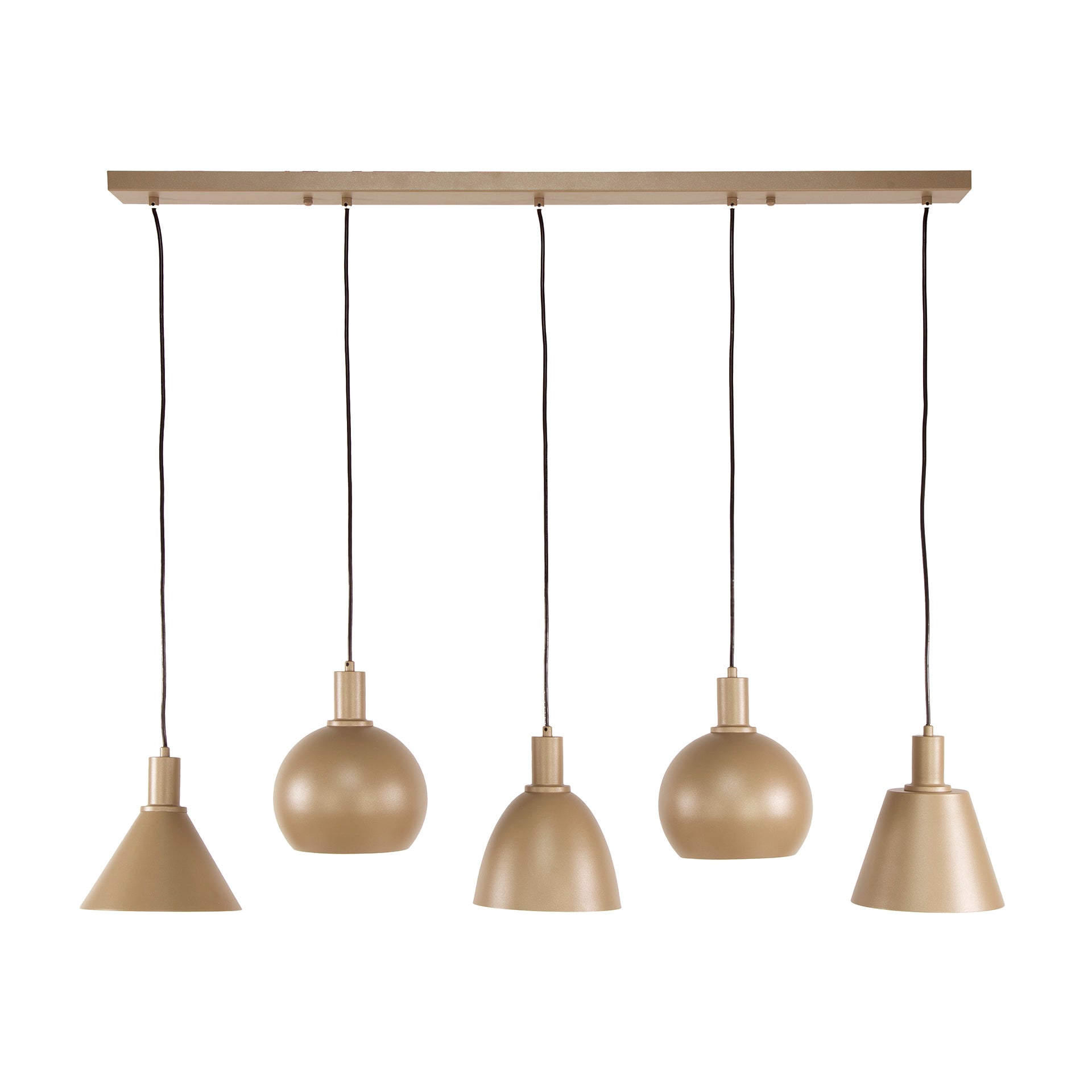 Metalora 5-lichts - Beige hanglamp