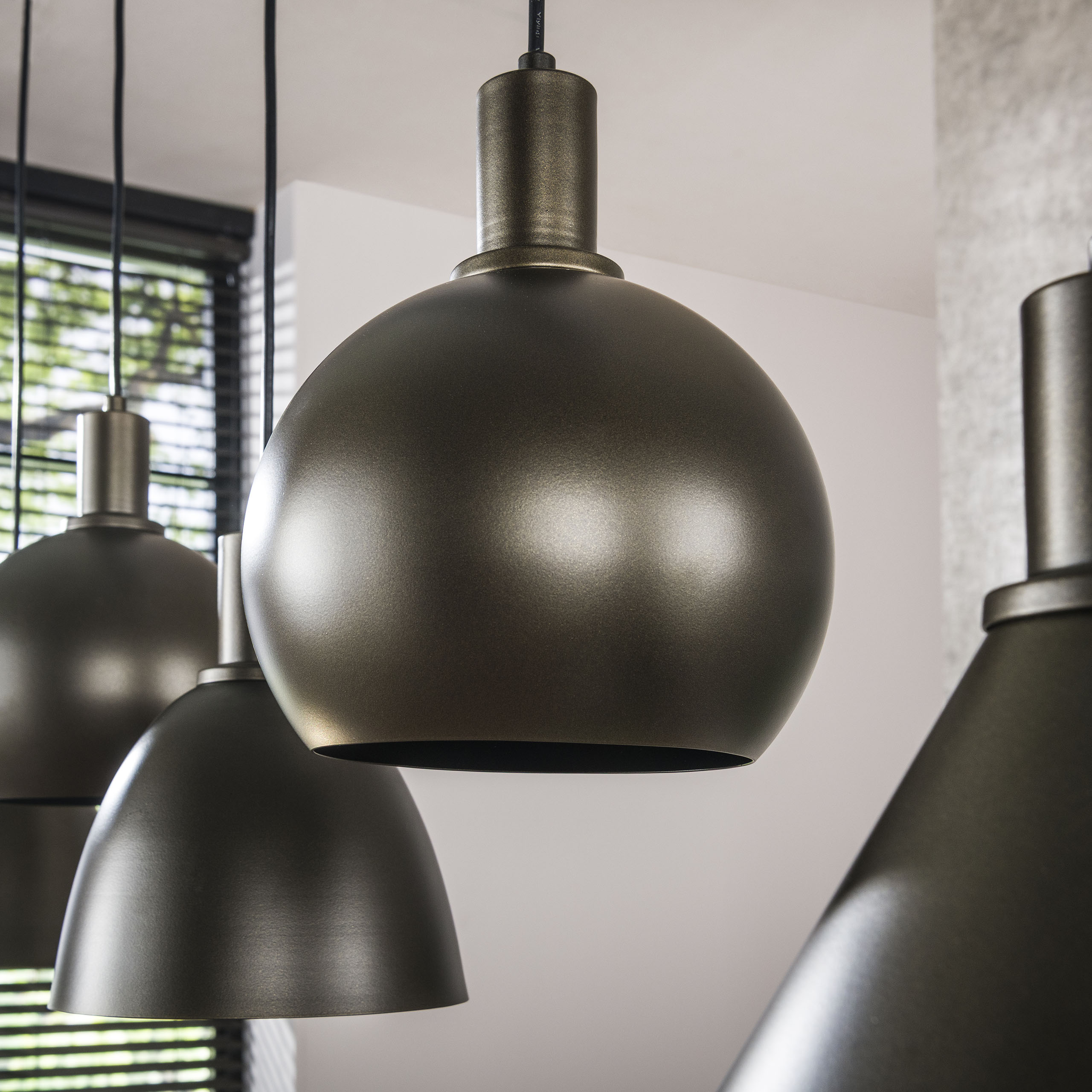 Metalora 5-lichts - Sienna bruine hanglamp