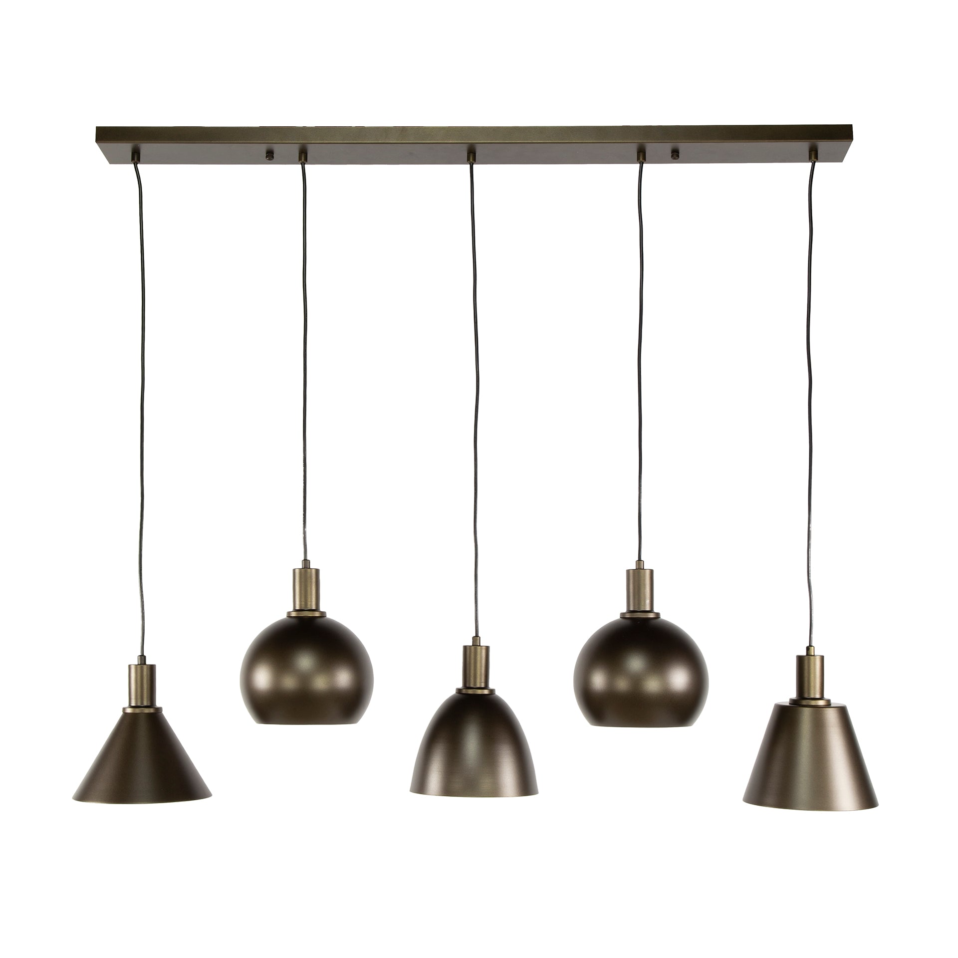 Metalora 5-lichts - Sienna bruine hanglamp