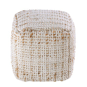 Jute &amp; wollen kubuspoef