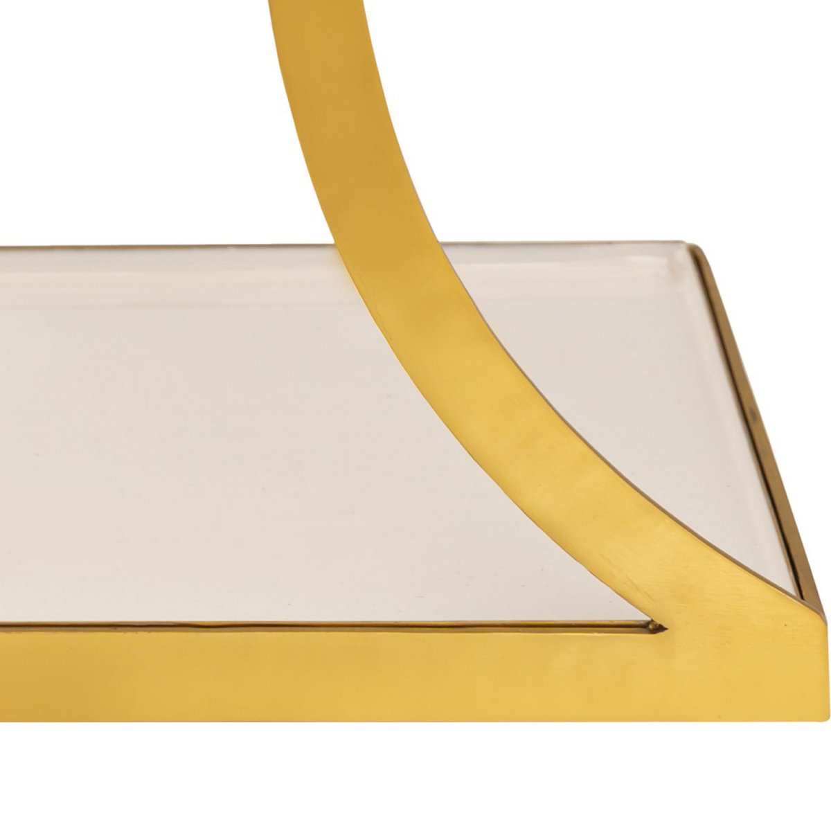Handgemaakte luxe witte bijzettafel met goudkleurig metalen design