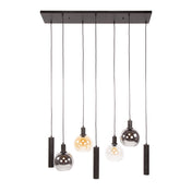 Sferora Tricolore 4+3-lichts - Arctic zwarte hanglamp