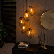 Optera Eye 5-lichts - Artic zwarte hanglamp