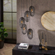 Optera Eye 5-lichts - Artic zwarte hanglamp