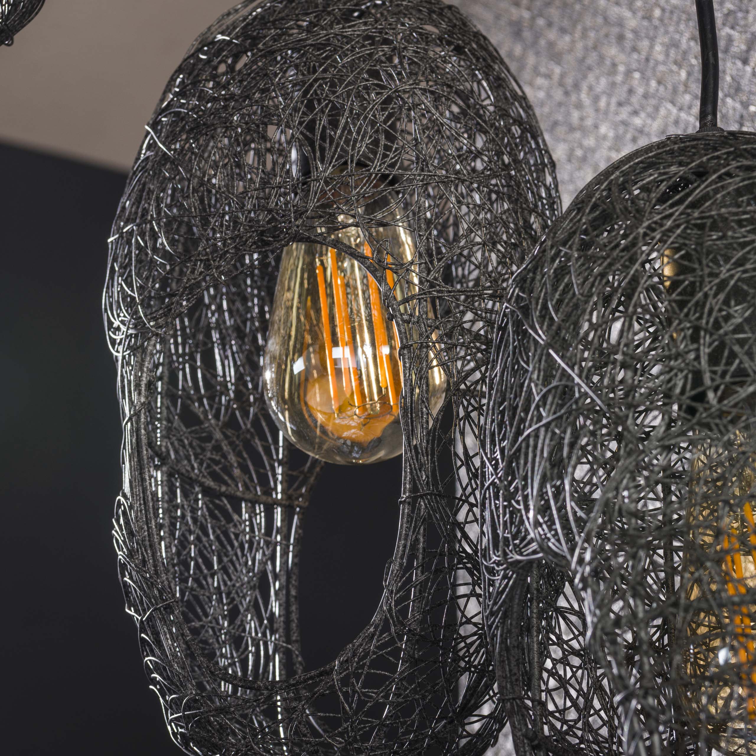 Optera Eye 5-lichts - Artic zwarte hanglamp