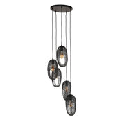 Optera Eye 5-lichts - Artic zwarte hanglamp