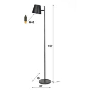 Flexara 1-licht - houtskoolkleurige vloerlamp