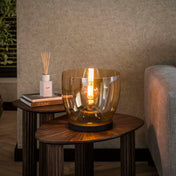 Upara L 1-licht - amberglazen vloerlamp