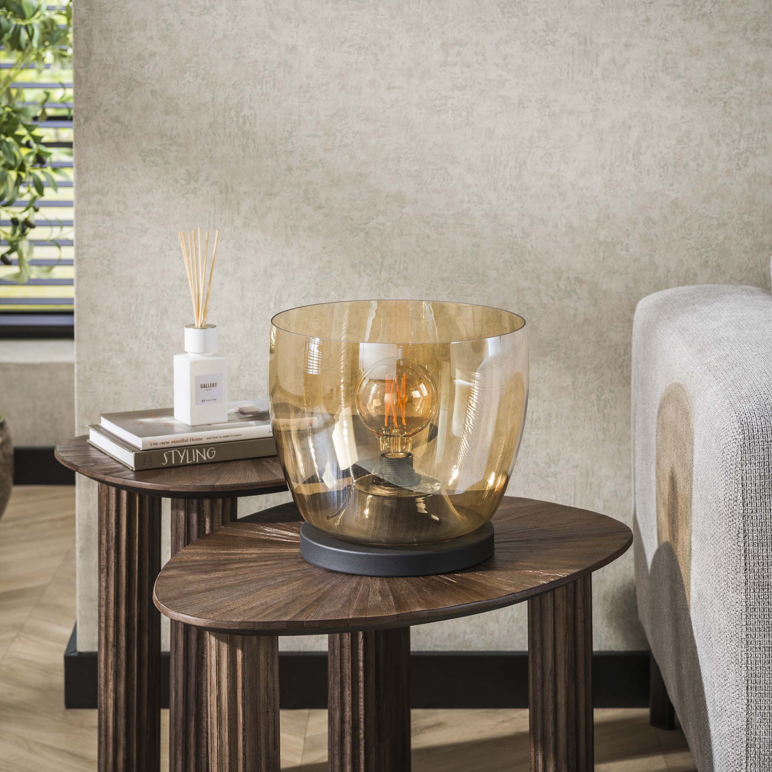 Upara L 1-licht - amberglazen vloerlamp