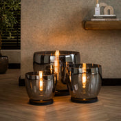 Upara L 1-lichts - rookgrijs glazen vloerlamp