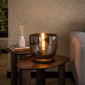 Upara L 1-lichts - rookgrijs glazen vloerlamp