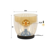 Upara XL 1-lichts - amberkleurige glazen vloerlamp
