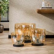 Upara XL 1-lichts - amberkleurige glazen vloerlamp