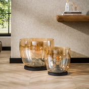 Upara XL 1-lichts - amberkleurige glazen vloerlamp