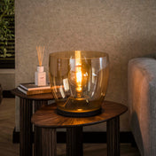 Upara XL 1-lichts - amberkleurige glazen vloerlamp