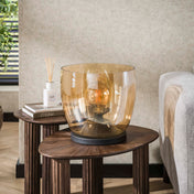 Upara XL 1-lichts - amberkleurige glazen vloerlamp
