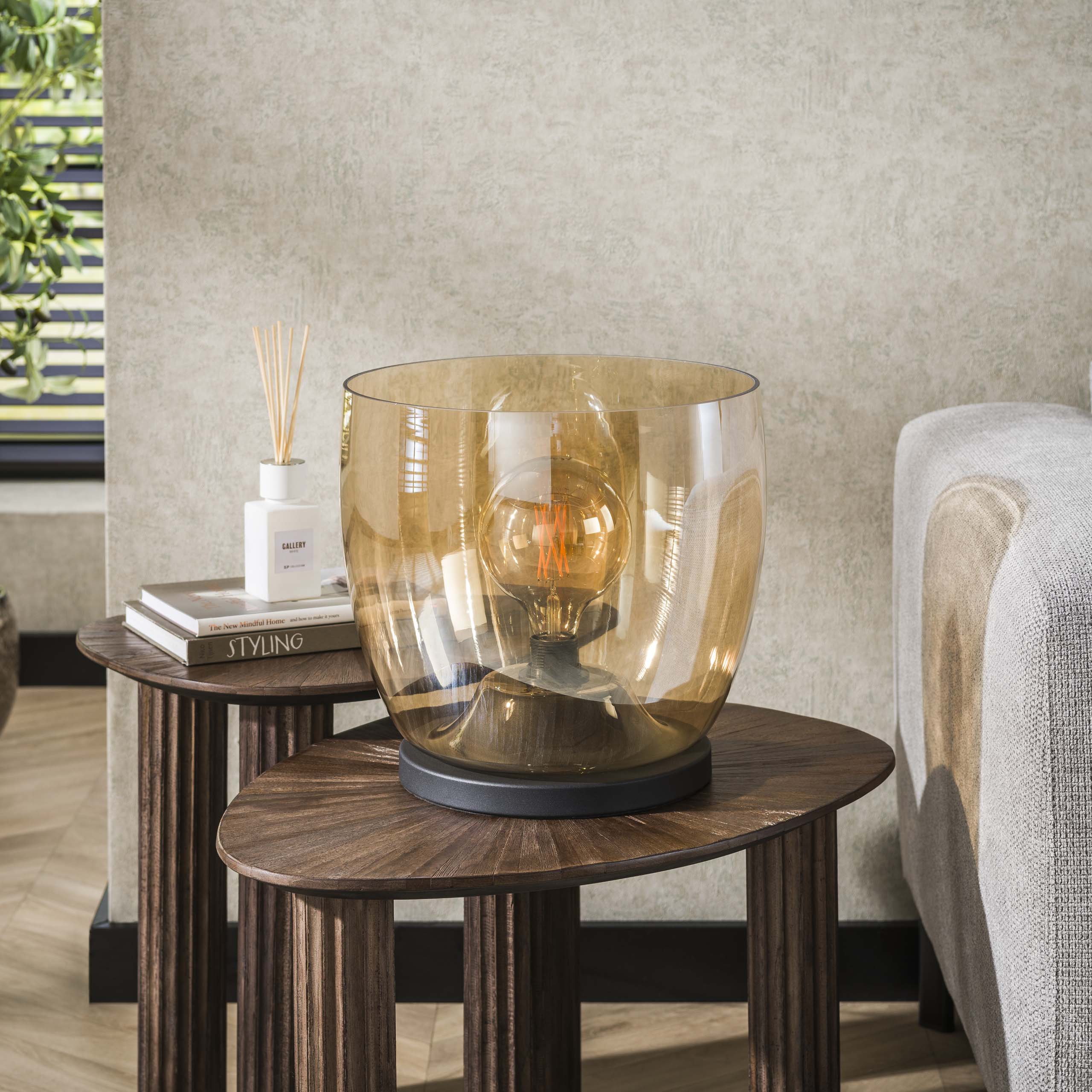 Upara XL 1-lichts - amberkleurige glazen vloerlamp