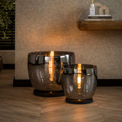 Upara XL 1-licht - rookgrijs glazen vloerlamp