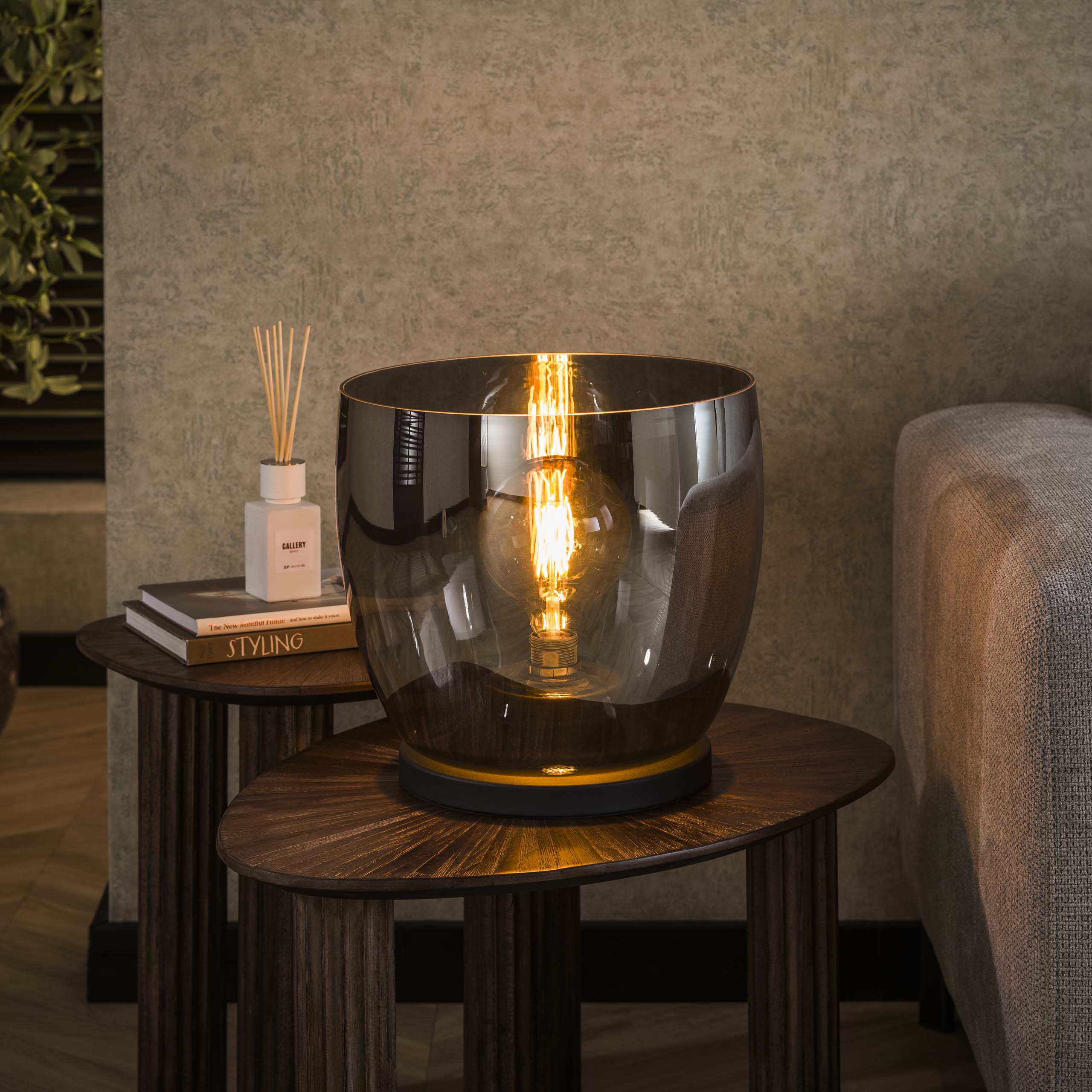 Upara XL 1-licht - rookgrijs glazen vloerlamp