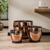 Upara XL 1-lichts - vloerlamp van koperkleurig glas