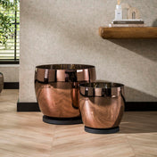 Upara XL 1-lichts - vloerlamp van koperkleurig glas