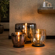 Upara XL 1-lichts - vloerlamp van koperkleurig glas