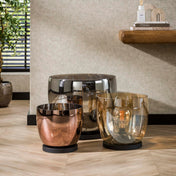 Upara XL 1-lichts - vloerlamp van koperkleurig glas