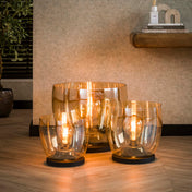 Upara XXL 1-lichts - vloerlamp van amberkleurig glas