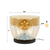Upara XXL 1-lichts - vloerlamp van amberkleurig glas