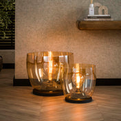 Upara XXL 1-lichts - vloerlamp van amberkleurig glas