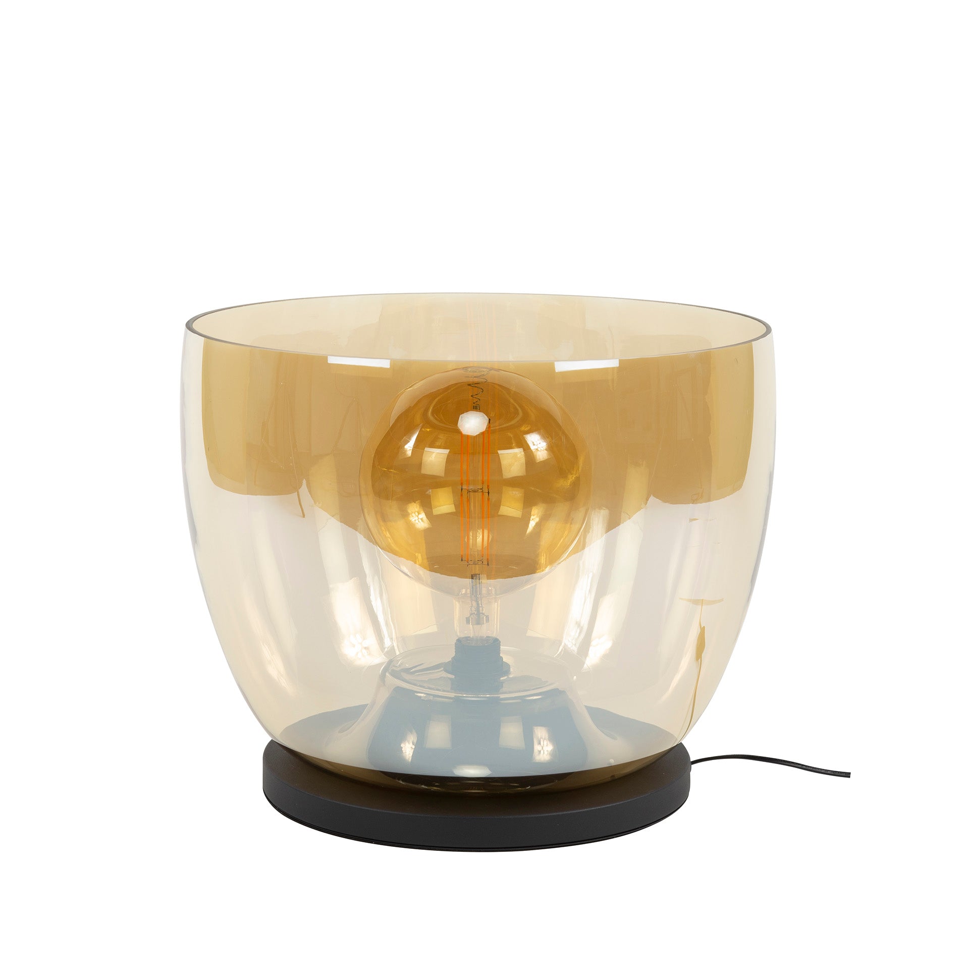 Upara XXL 1-lichts - vloerlamp van amberkleurig glas