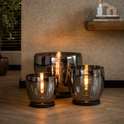 Upara XXL 1-lichts - rookgrijs glazen vloerlamp