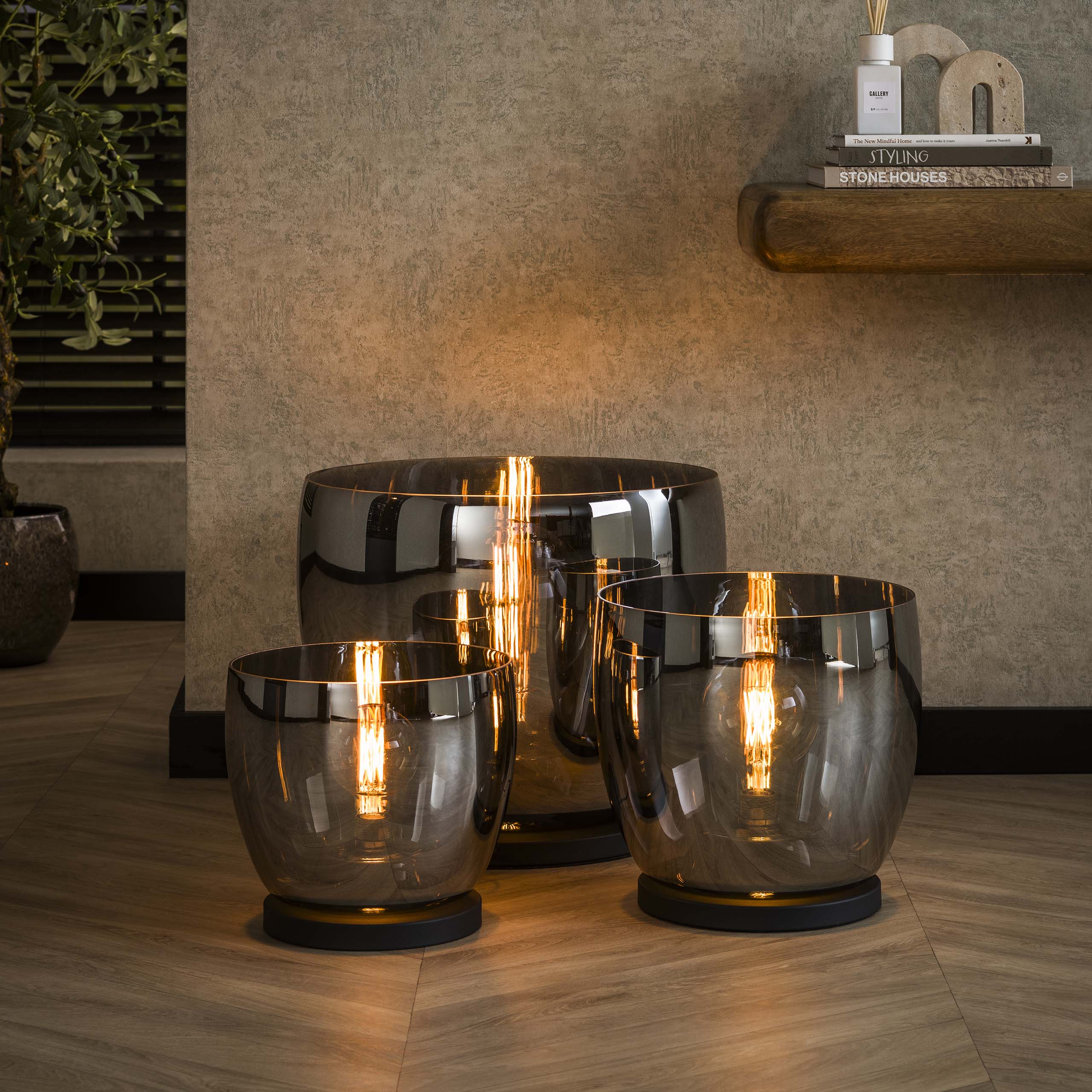 Upara XXL 1-lichts - rookgrijs glazen vloerlamp