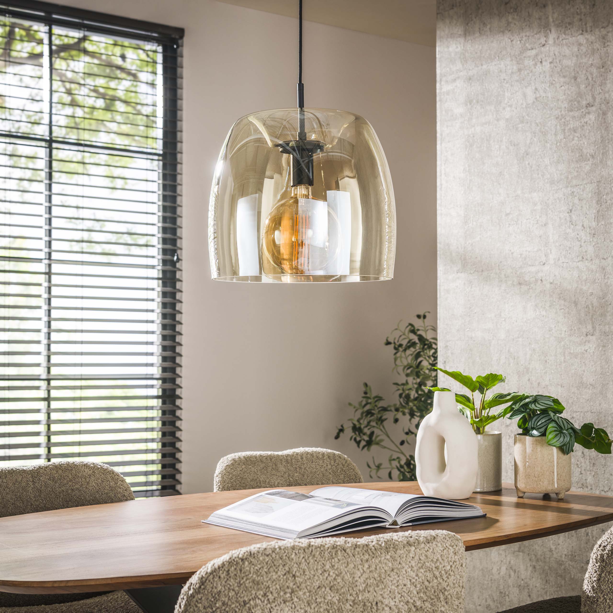Drifora Glas 1-lichts - Amberglazen hanglamp