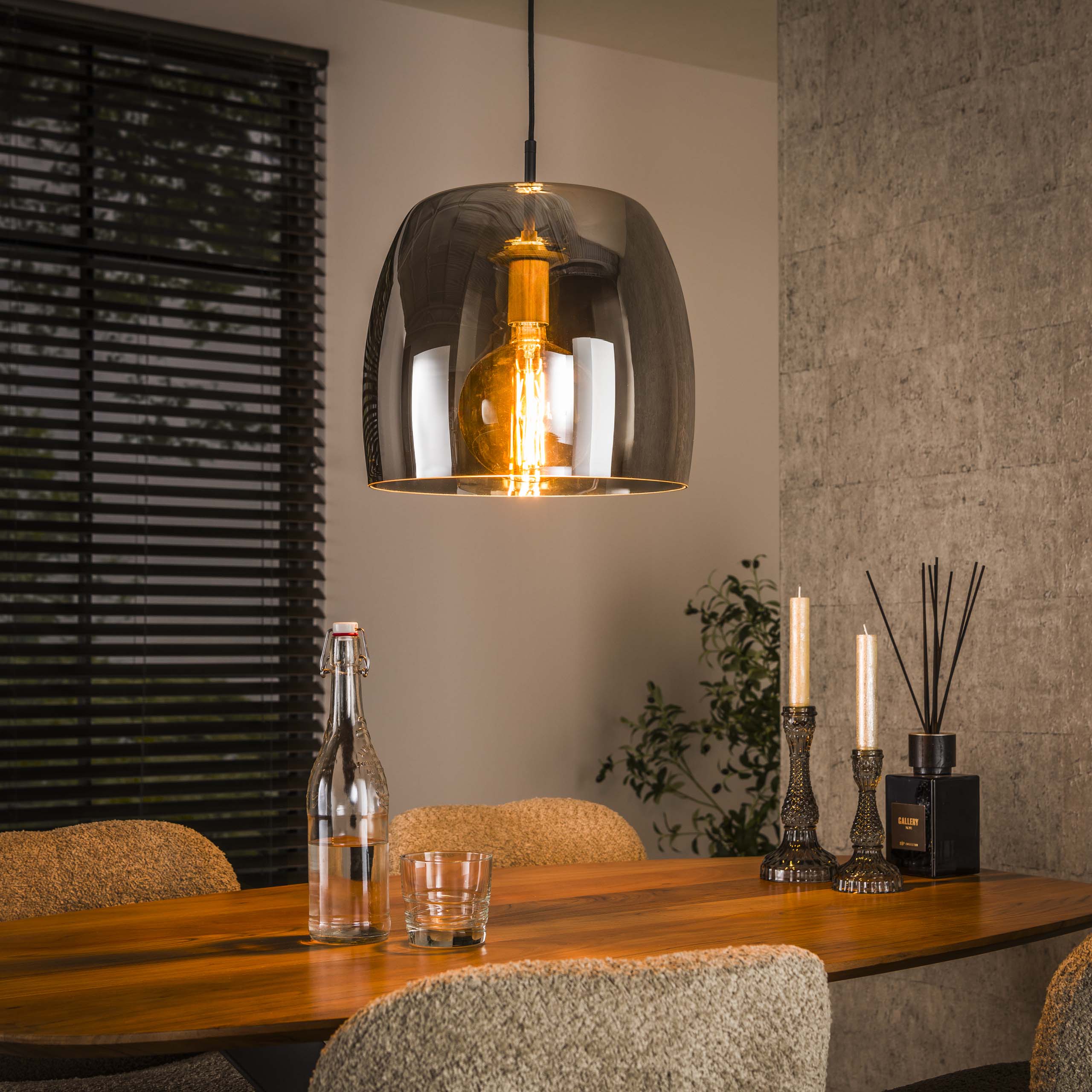 Drifora Glass 1-lichts - Rookgrijs glazen hanglamp