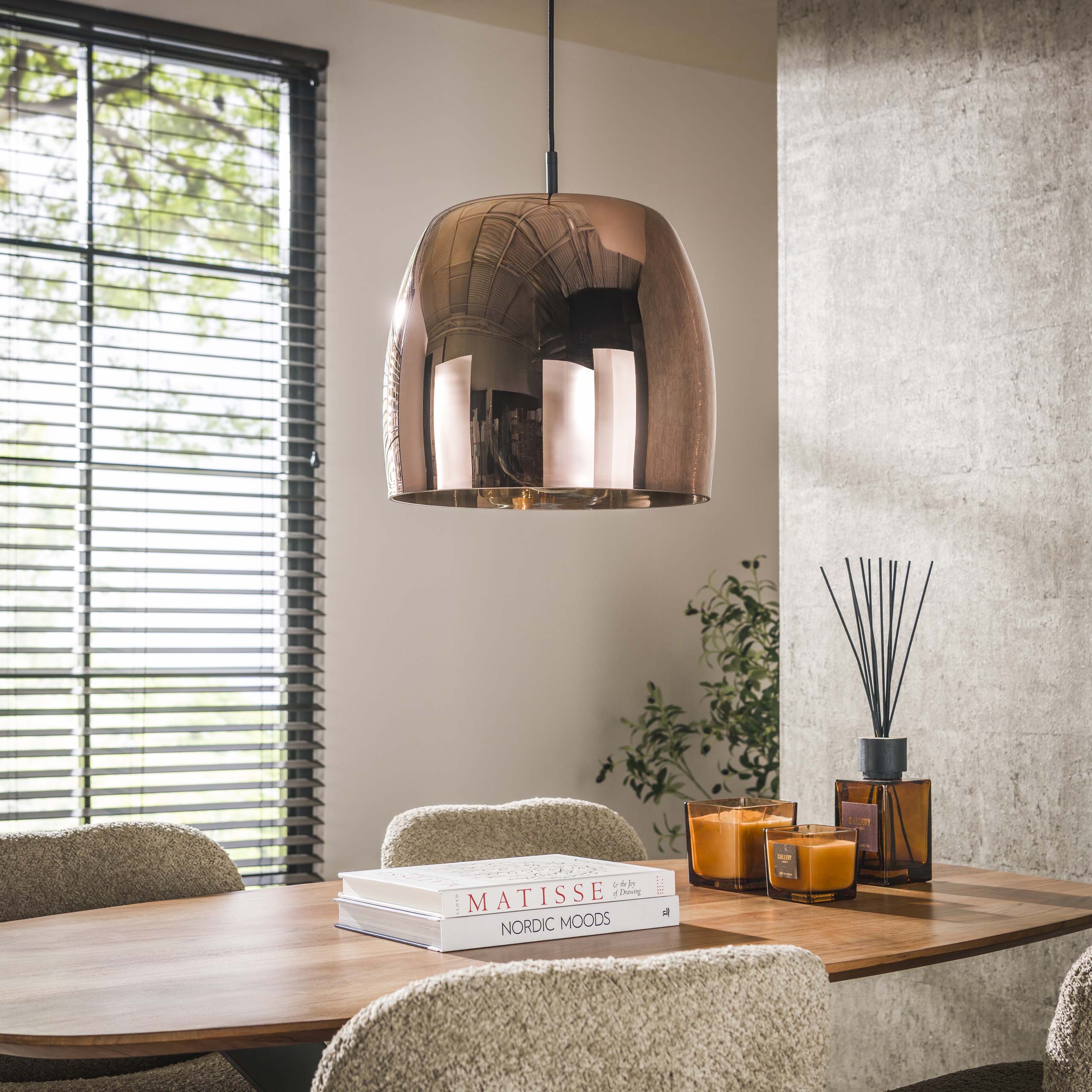 Drifora Glas 1-lichts - Koperen glazen hanglamp