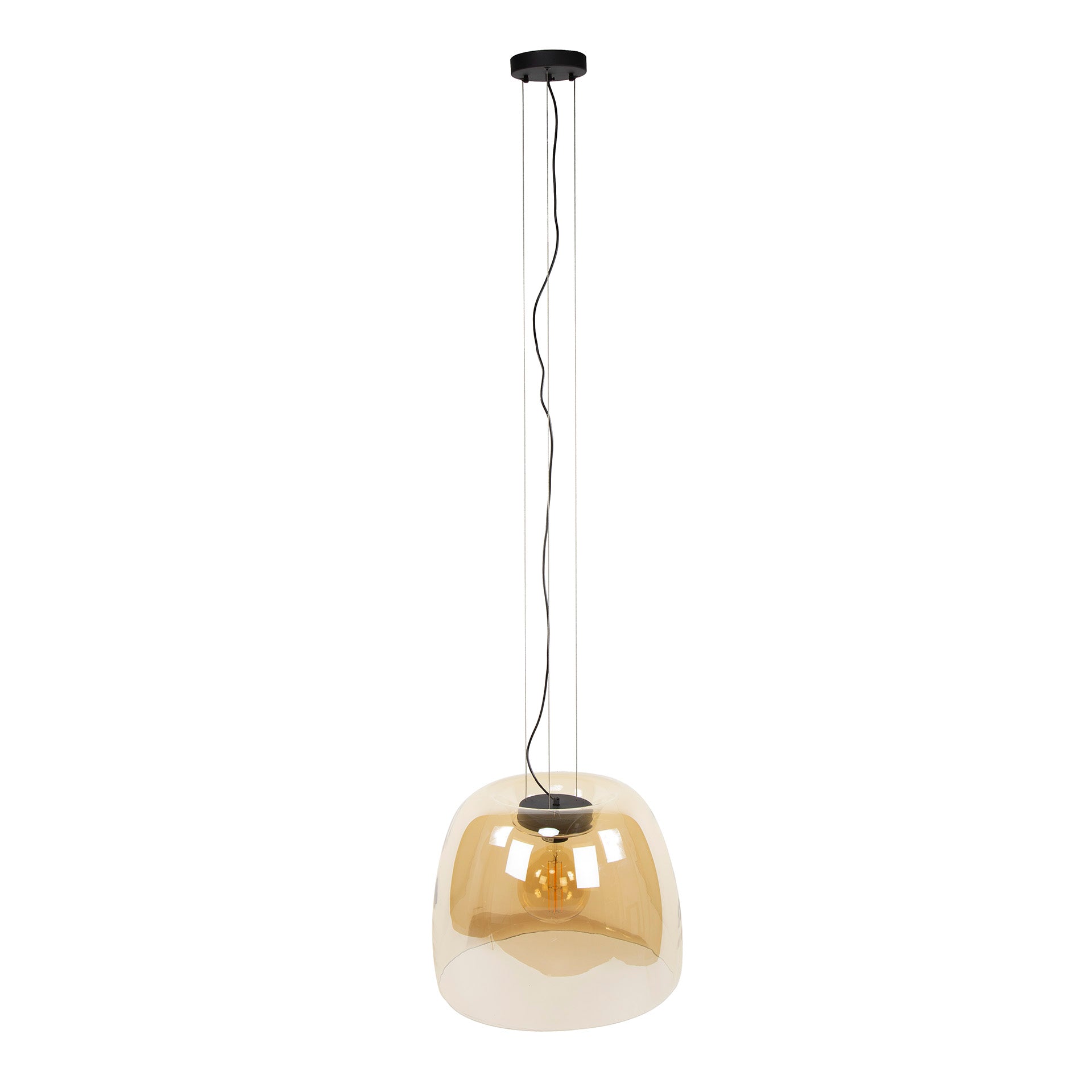 Drifora Glass XL 1-lichts - Hanglamp van amberkleurig glas