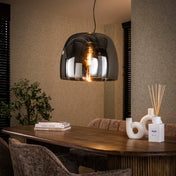 Drifora Glas XL 1-lichts - Rookgrijs glazen hanglamp