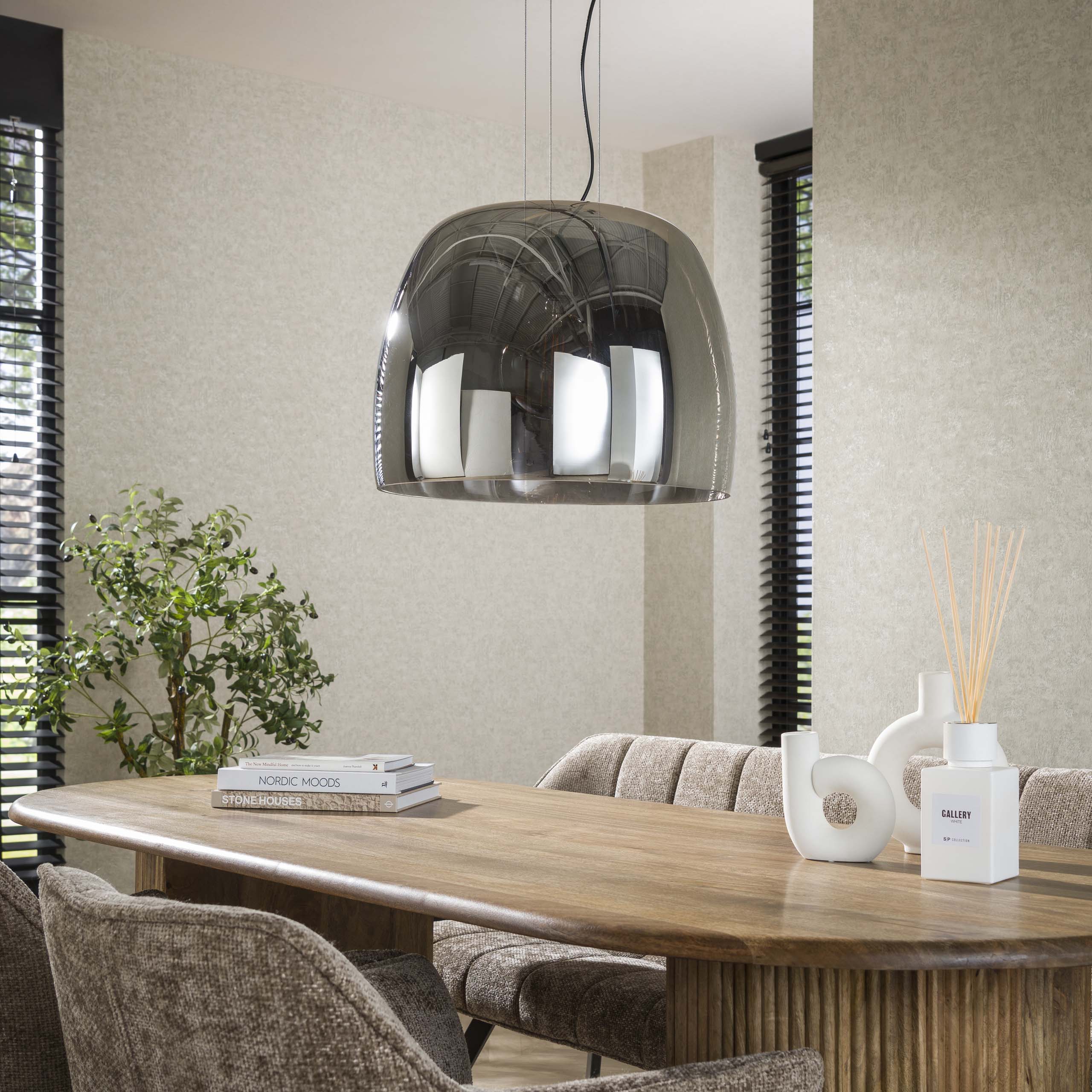 Drifora Glas XL 1-lichts - Rookgrijs glazen hanglamp