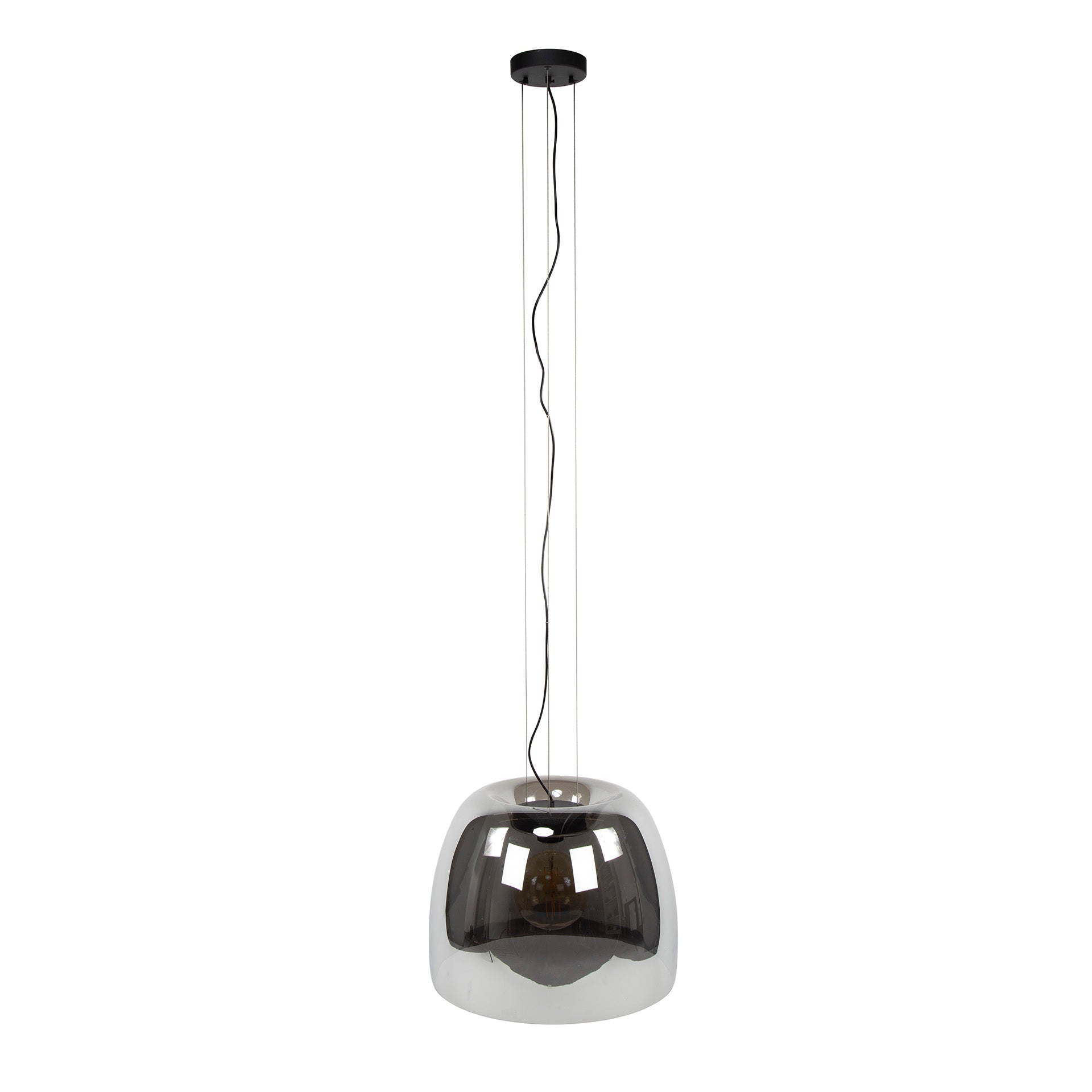 Drifora Glas XL 1-lichts - Rookgrijs glazen hanglamp