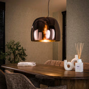Drifora Glass XL 1-lichts - Koperen glazen hanglamp