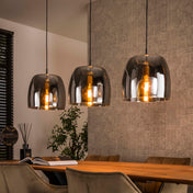Drifora Glass 3-lichts - Rookgrijs glazen hanglamp