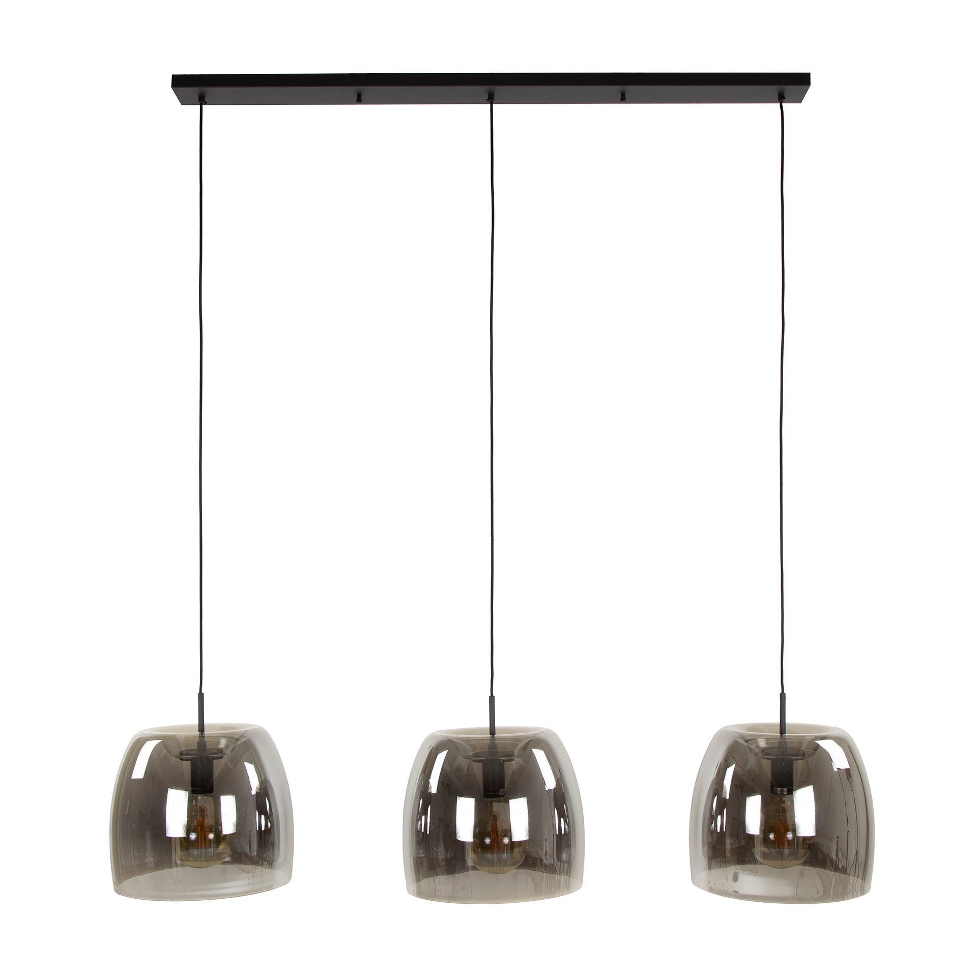Drifora Glass 3-lichts - Rookgrijs glazen hanglamp