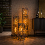 Wevera XL 3-lichts – zwart nikkel vloerlamp
