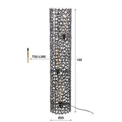 Wevera XL 3-lichts – zwart nikkel vloerlamp