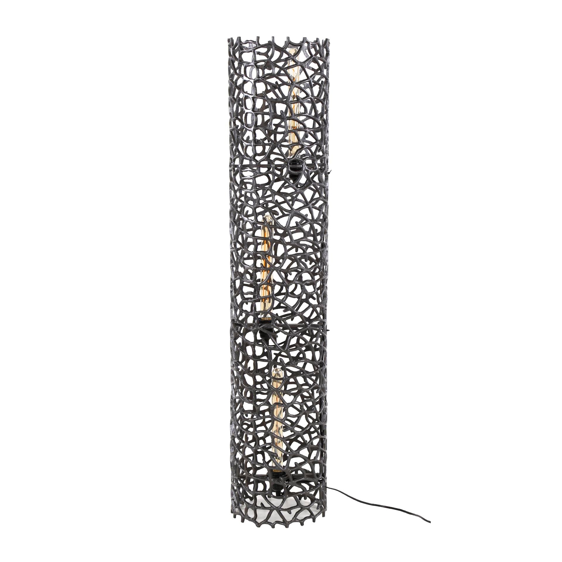 Wevera XL 3-lichts – zwart nikkel vloerlamp