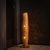 Barsa M 3-lichts - massief teakhouten vloerlamp