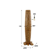 Barsa M 3-lichts - massief teakhouten vloerlamp