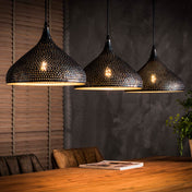 Puncera hanglamp 3-lichts - Zwartbruin